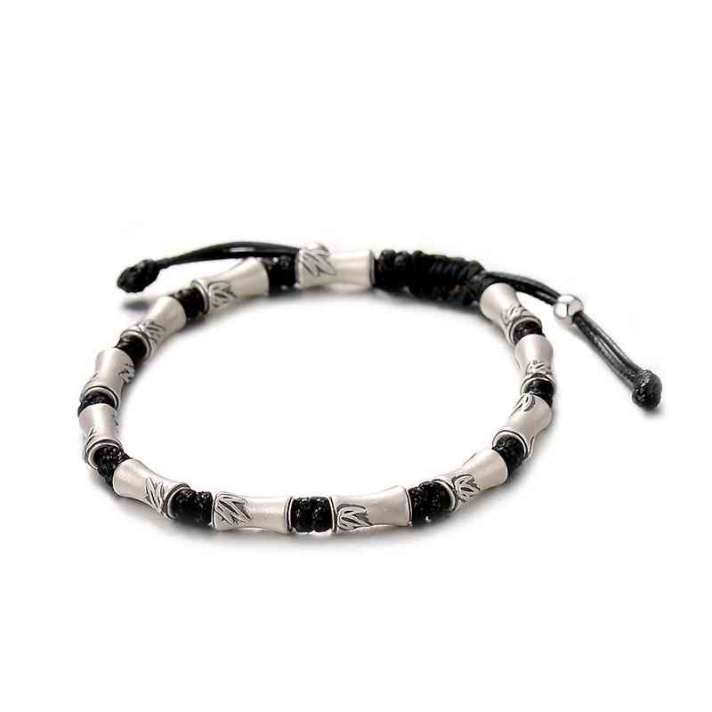999 Silver Bamboo Adjustable Bracelet