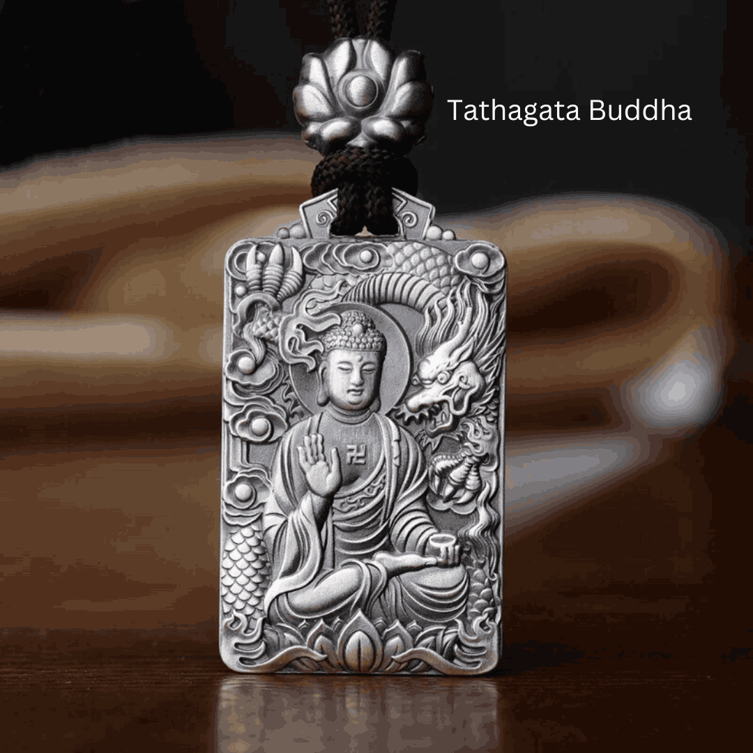 Buddha Silver Pedant Necklace - Guanyin or Tathagata