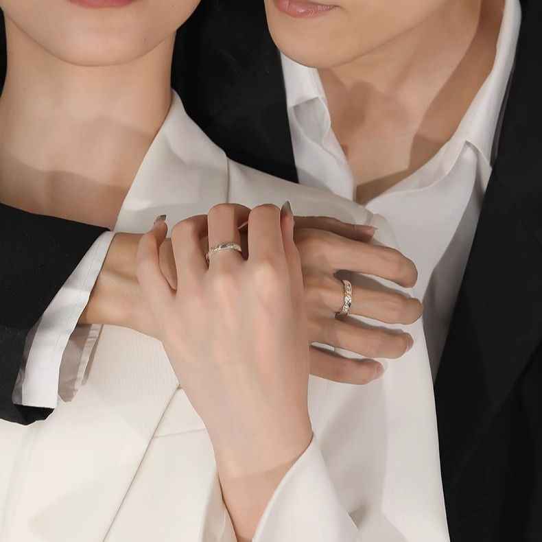 Sun and Moon Shining Together Matching Couple Rings