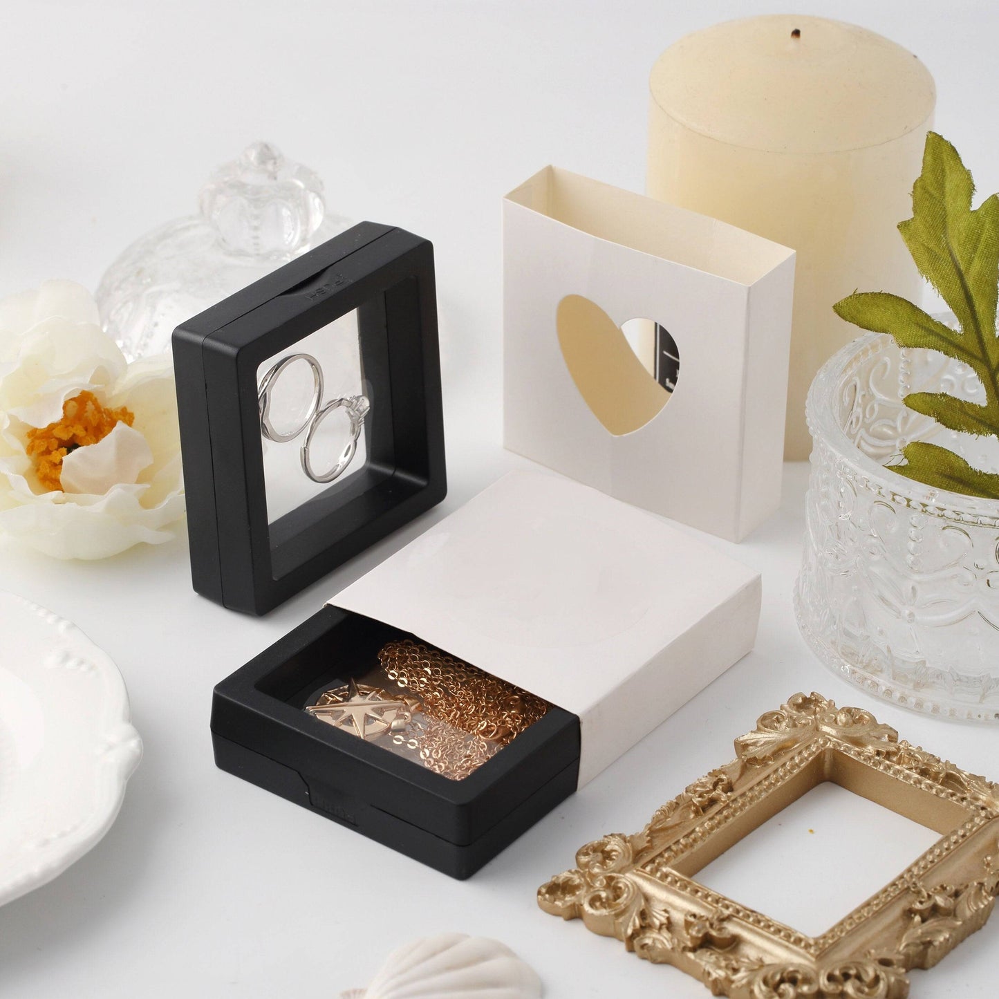 925 STERLING SILVER Letter N Matching Rings - Sterling Love