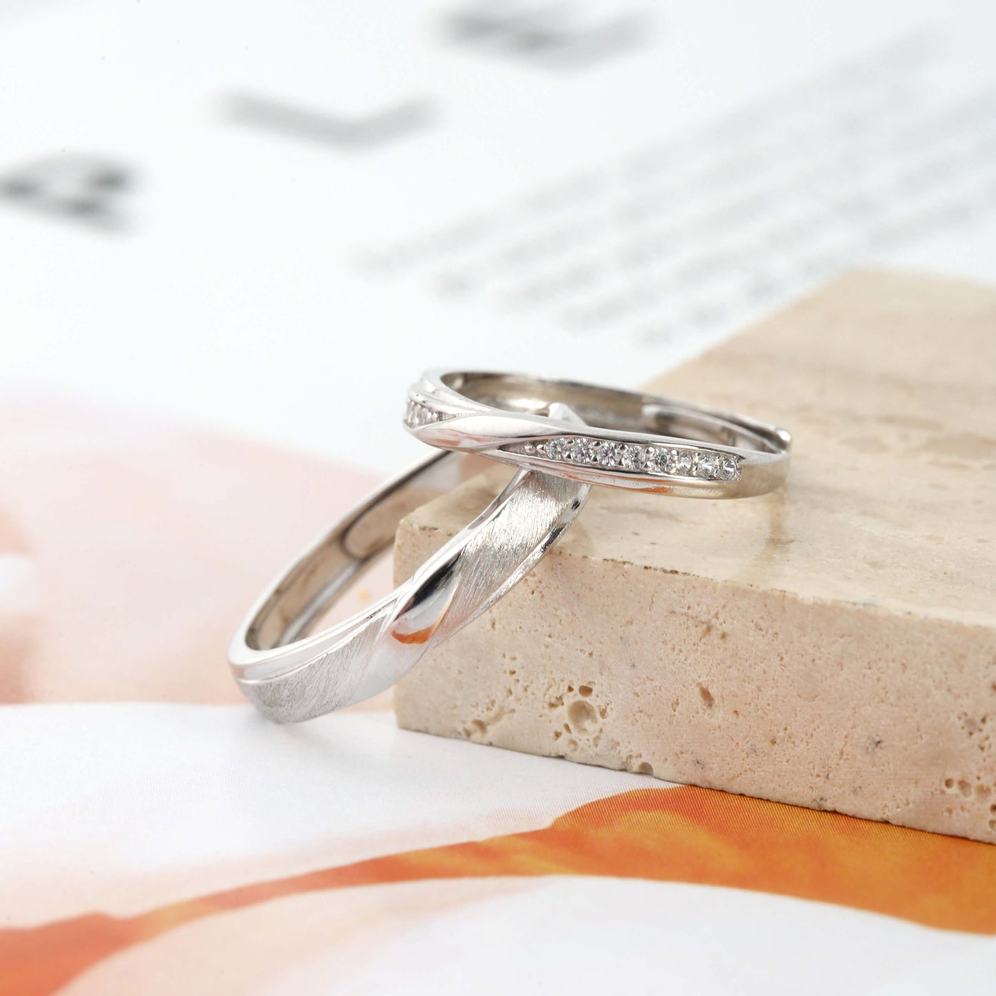 sterling silver wedding ring set