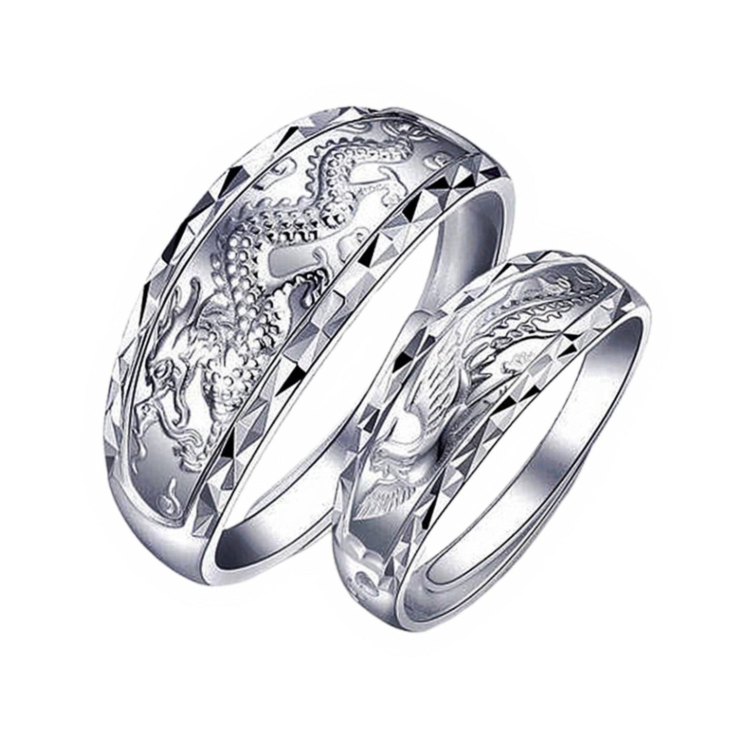 990 sterling silver wedding ring set