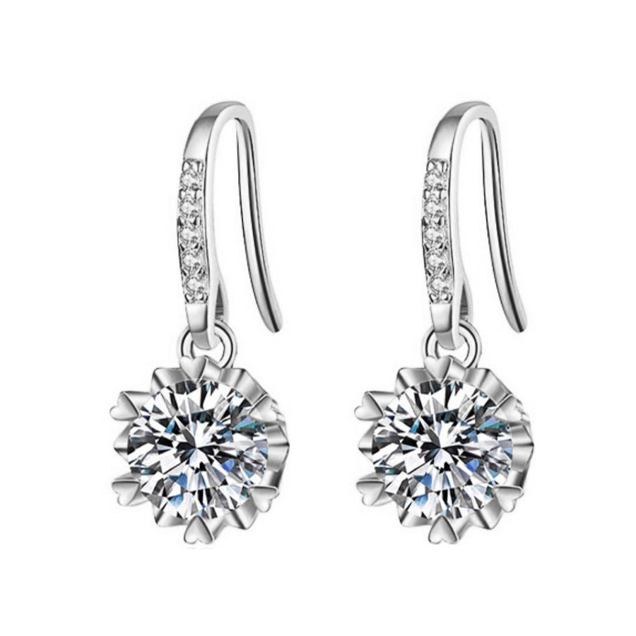 silver moissanite earrings