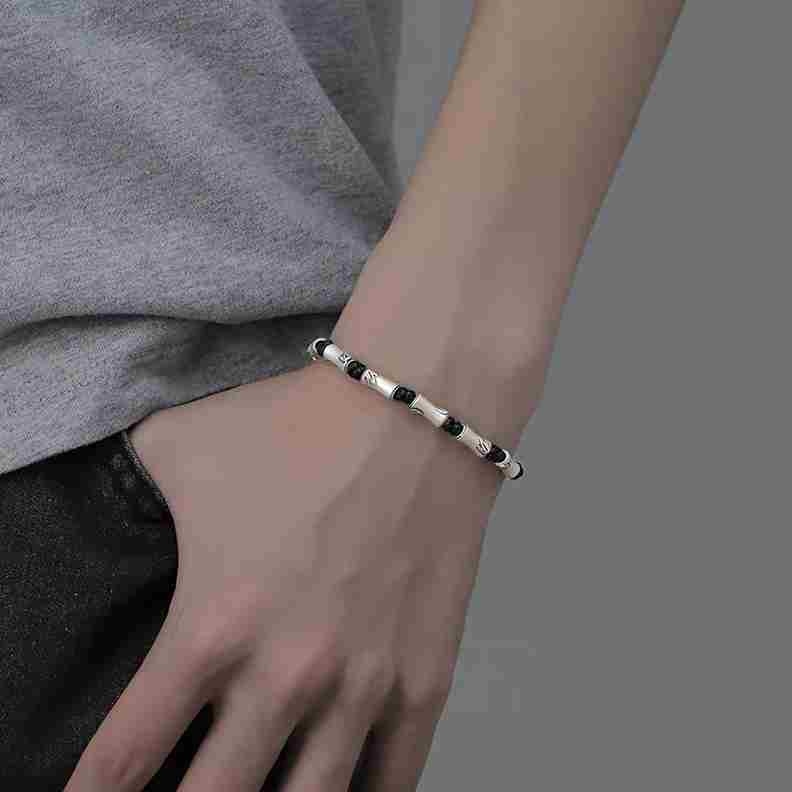 999 Silver Bamboo Adjustable Bracelet