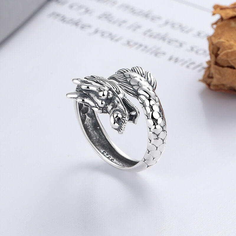 silver dragon ring