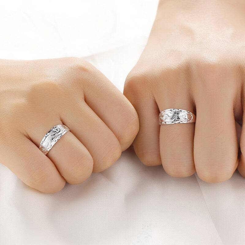 silver engagement ring set