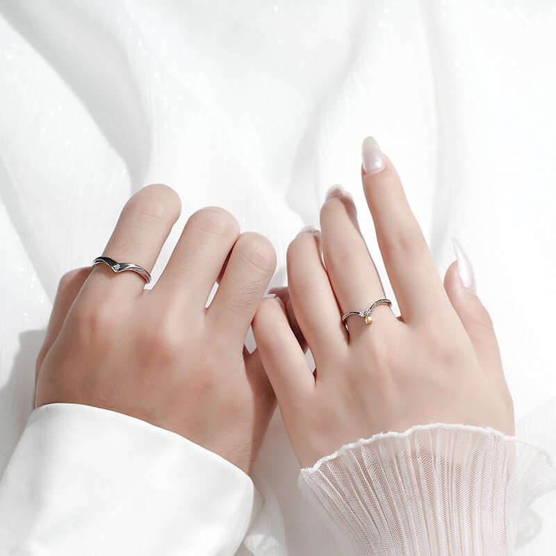 silver couple rings