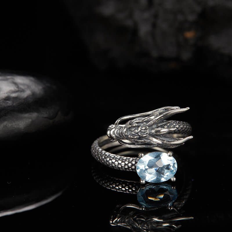 silver dragon ring