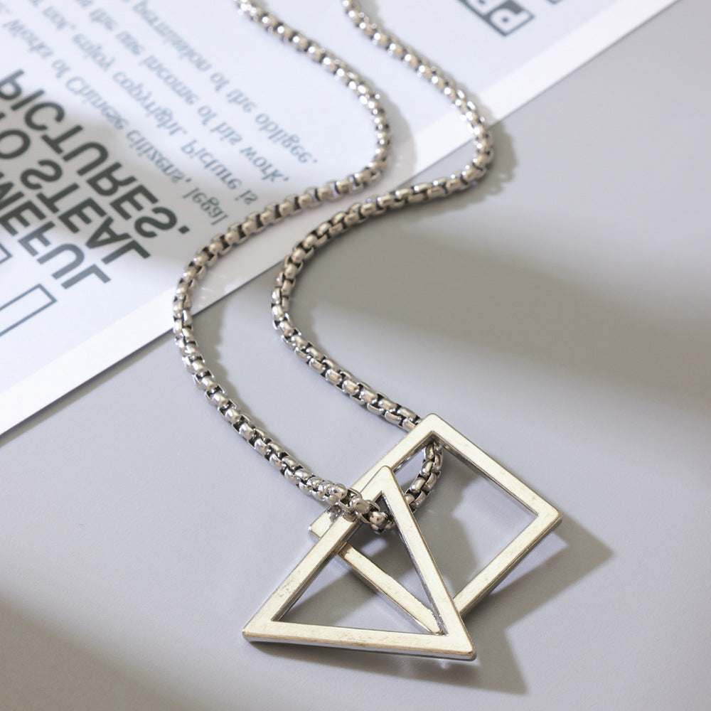 Squid Game Symbols Necklace – Geometric Jewelry Inspired by the Korean Series – Triangle, Square Pendant – Christmas Gift for Gamers