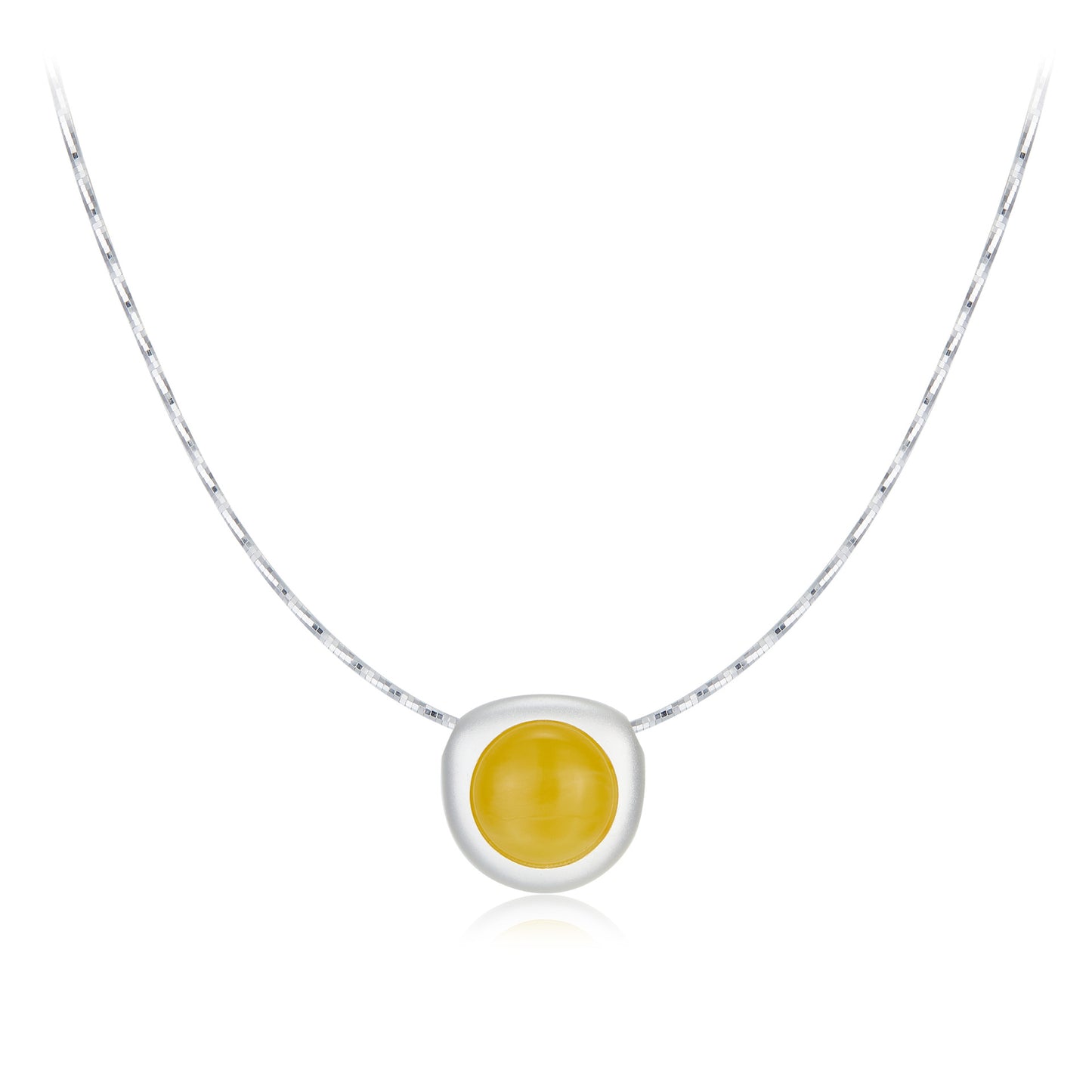 Natural Yellow Beeswax Bead Minimalist Necklace