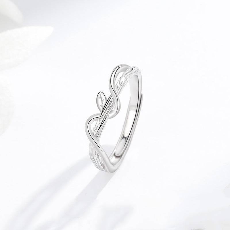 999 STERLING SILVER Weeping Willow Matching Rings - Sterling Love