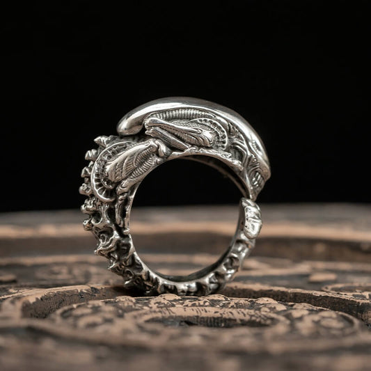 999 Sterling Silver Alien Ring
