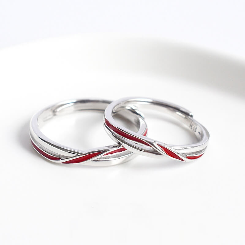 The Matchmaker's Red String Couple Rings – SterlingLoves