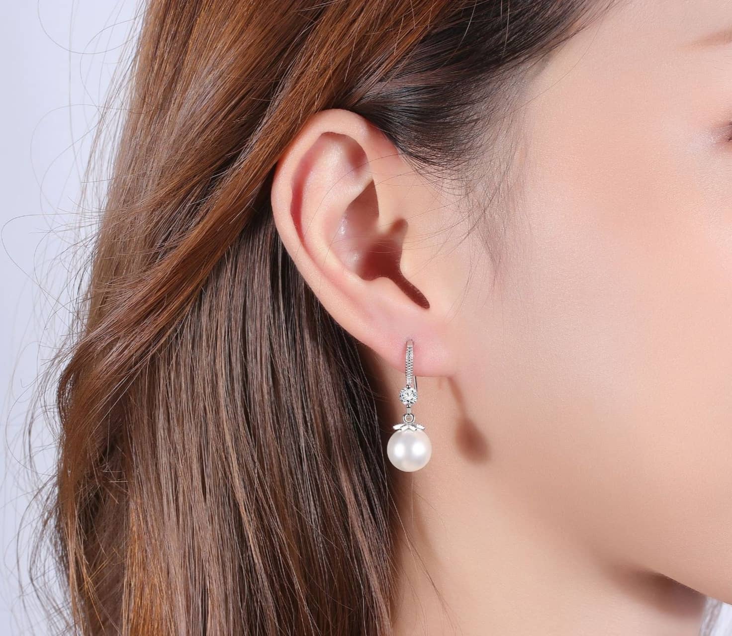 silver pearl earrings