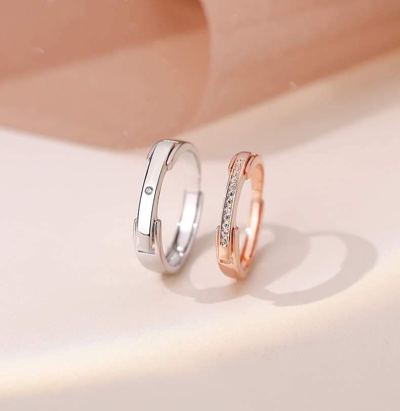 Hidden Love Message Flip-Open Silver Matching Rings - Silver or Rose Gold