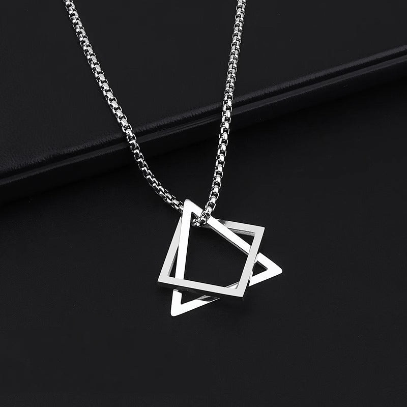 Squid Game Symbols Necklace – Geometric Jewelry Inspired by the Korean Series – Triangle, Square Pendant – Christmas Gift for Gamers