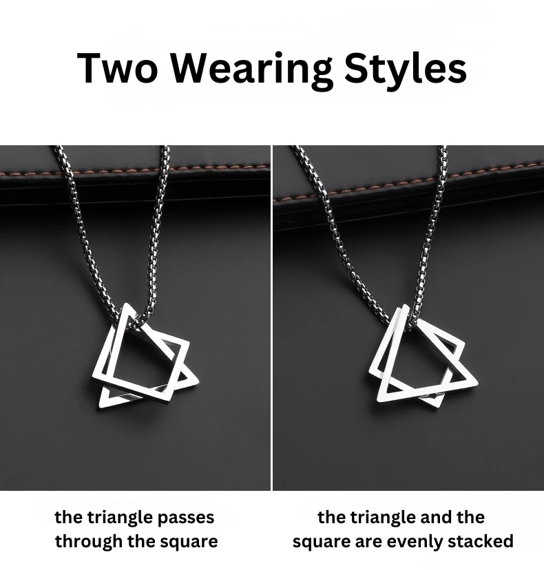 Squid Game Symbols Necklace – Geometric Jewelry Inspired by the Korean Series – Triangle, Square Pendant – Christmas Gift for Gamers