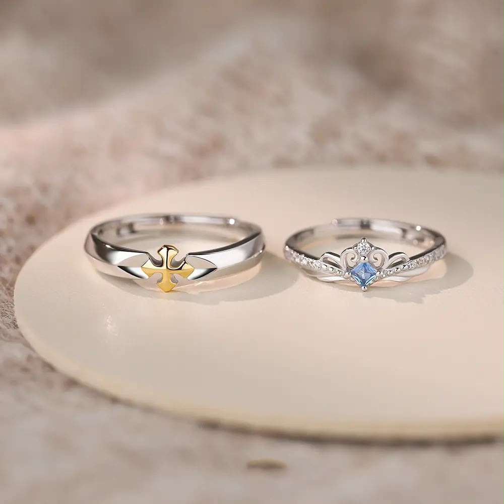 Princess & Knight Moonstone Matching Rings