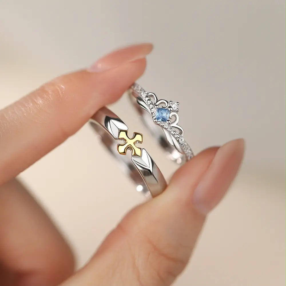 Princess & Knight Moonstone Matching Rings