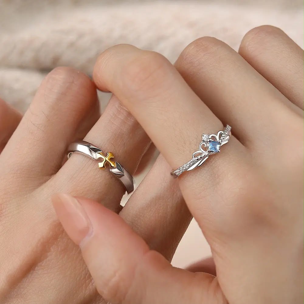 Princess & Knight Moonstone Matching Rings