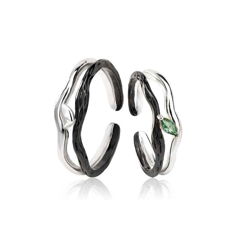 Blossoming Love Matching Couple Rings - Engraved Rings