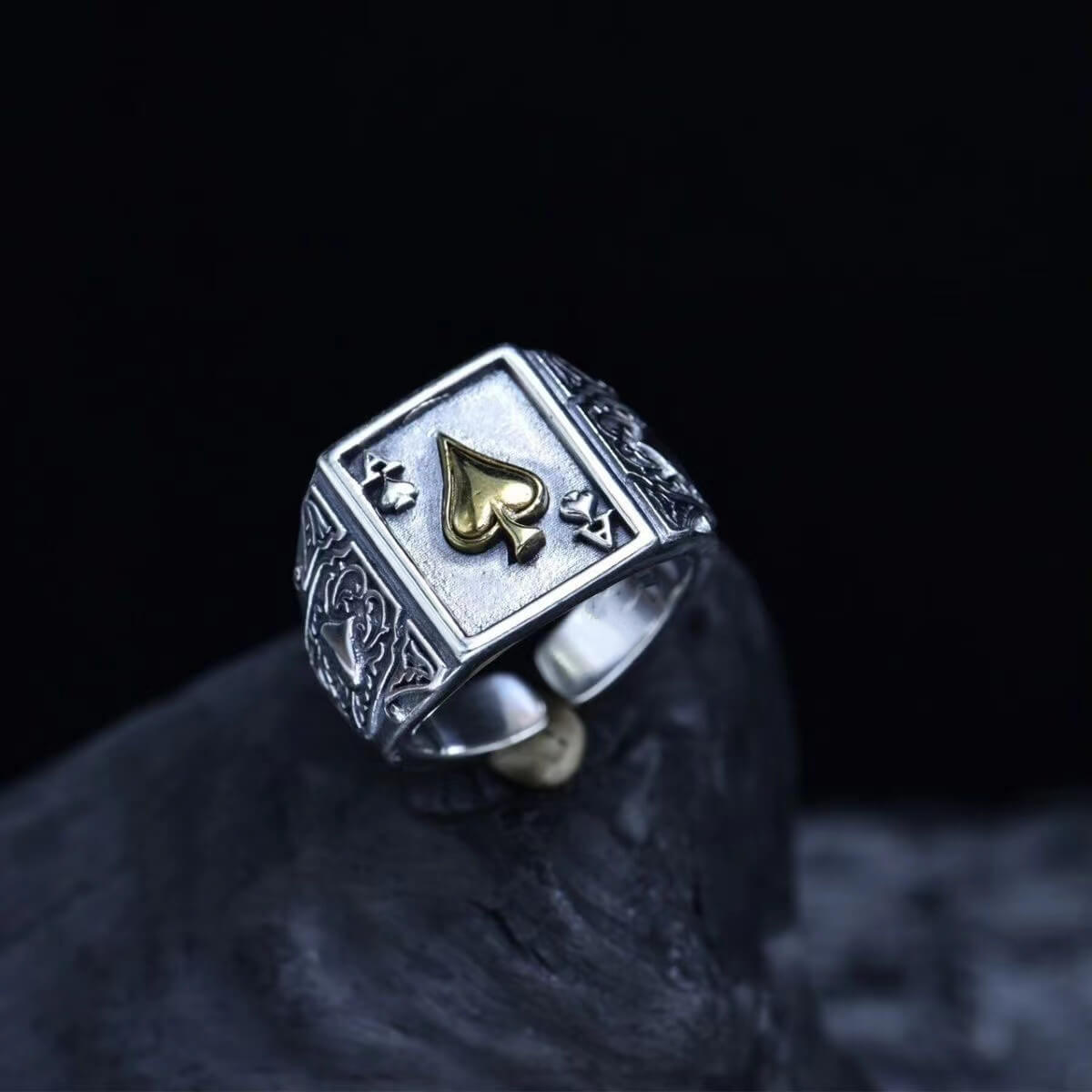 Ace Box Rings 10g 16mm Ace Statement Ring – SterlingLoves