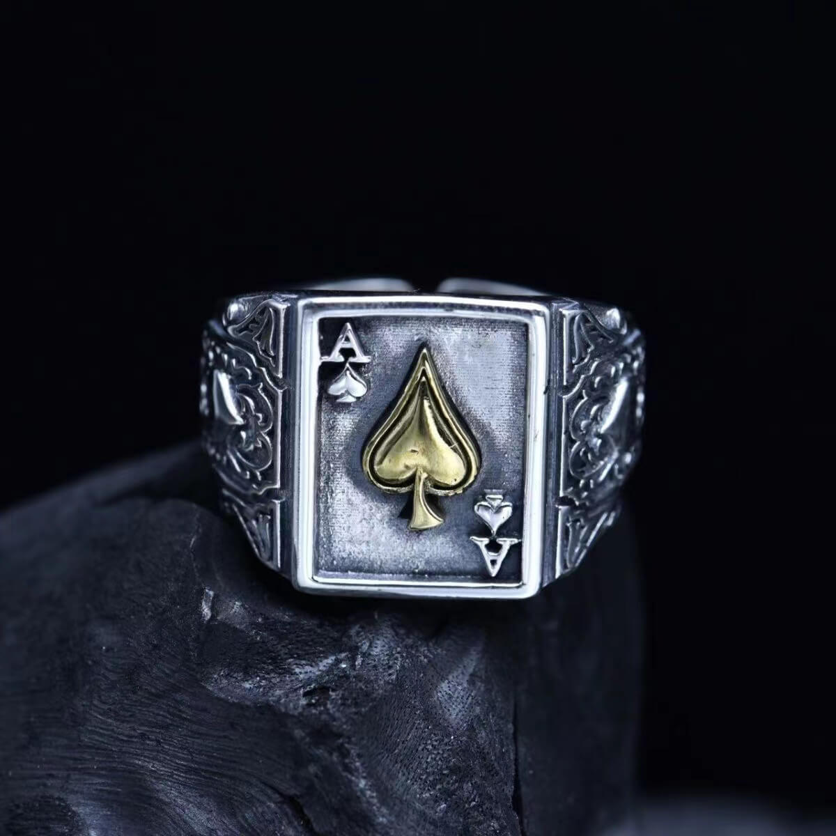 Ace Box Rings 10g 16mm Ace Statement Ring – SterlingLoves