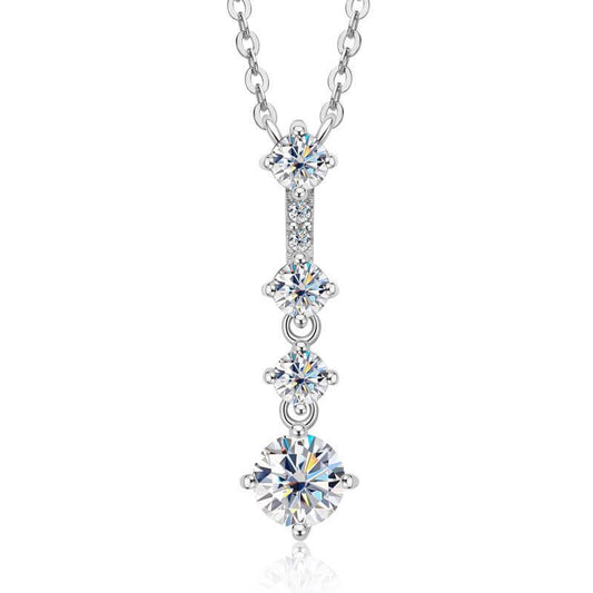 silver moissanite necklace