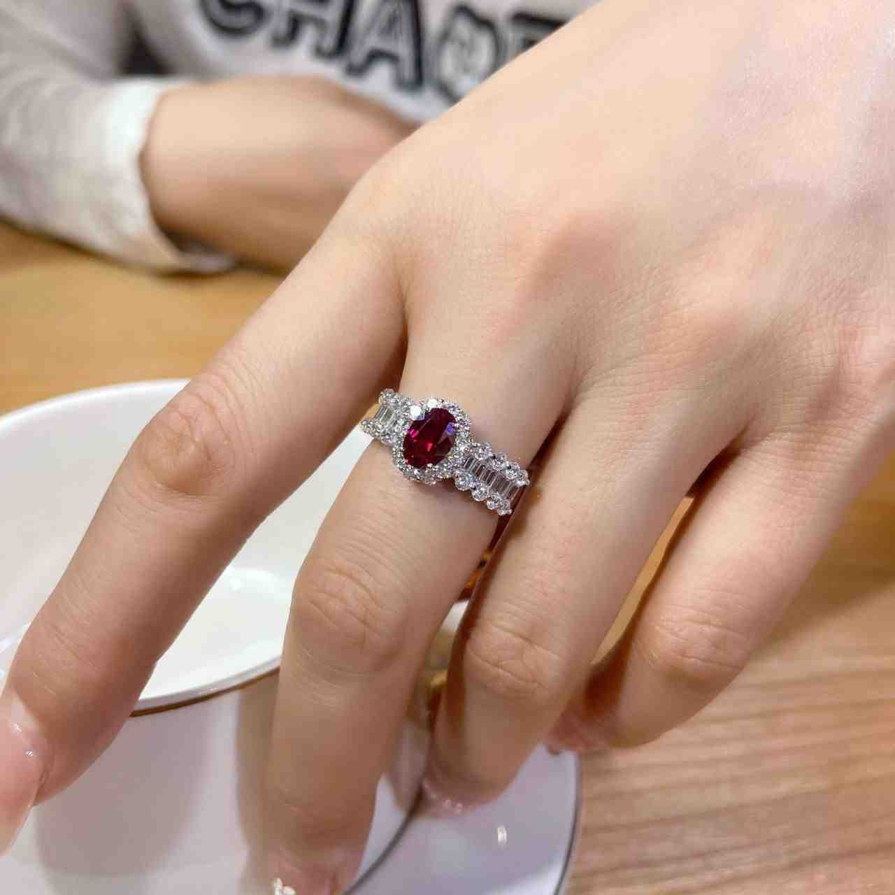 Ruby Wedding Ring - July Birthstone Ring in 925 Sterling Silver