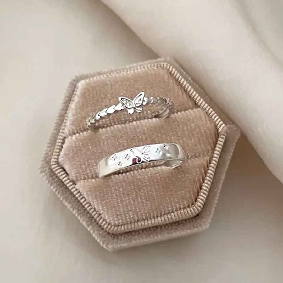 Butterfly Matching Couple Rings