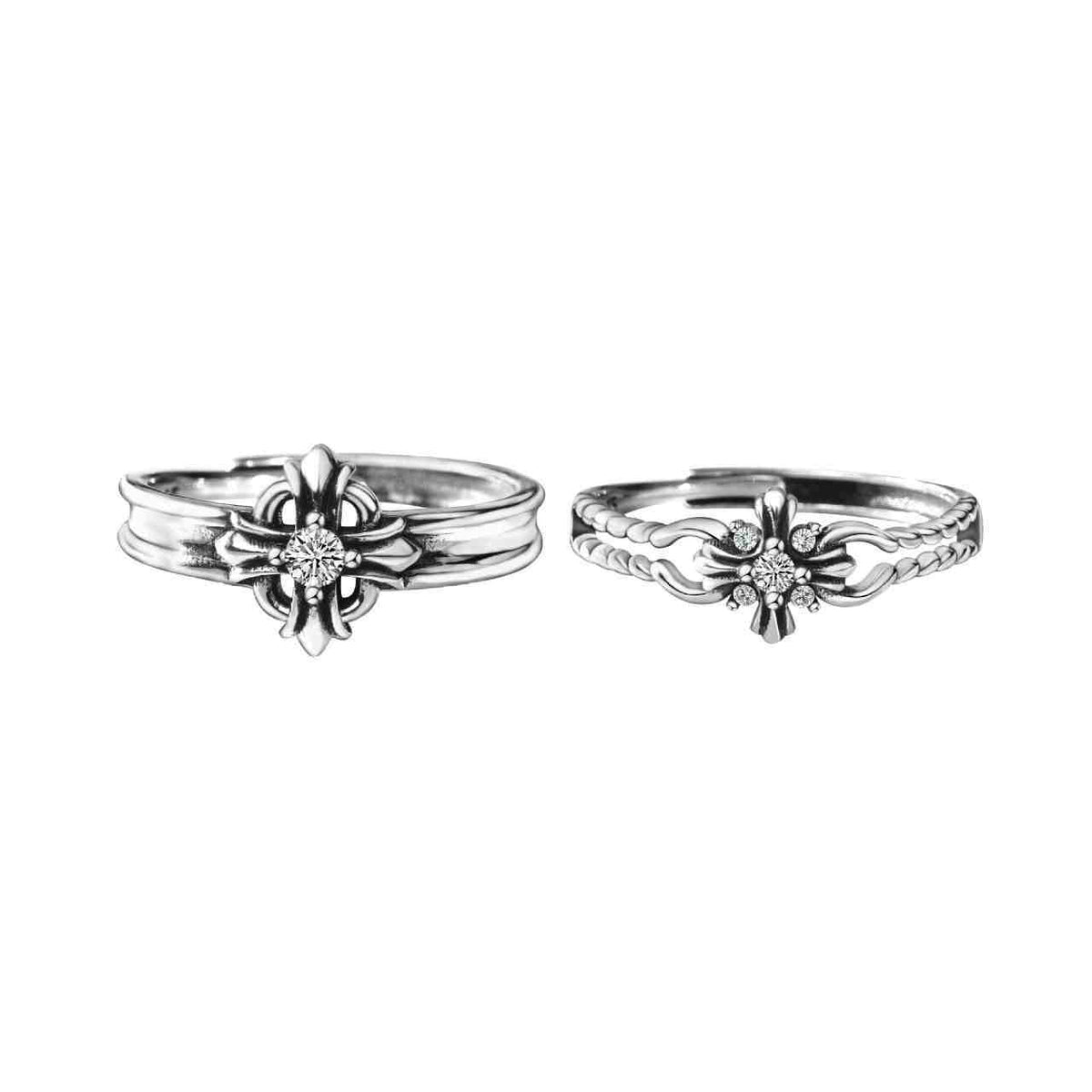 Cross Couple Rings Set