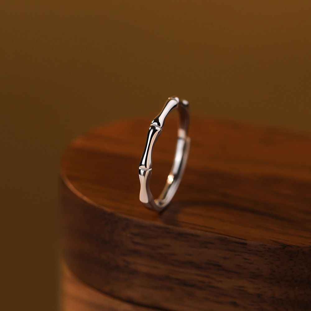 Minimalist Bamboo Couples Rings - Wedding Anniversary Rings