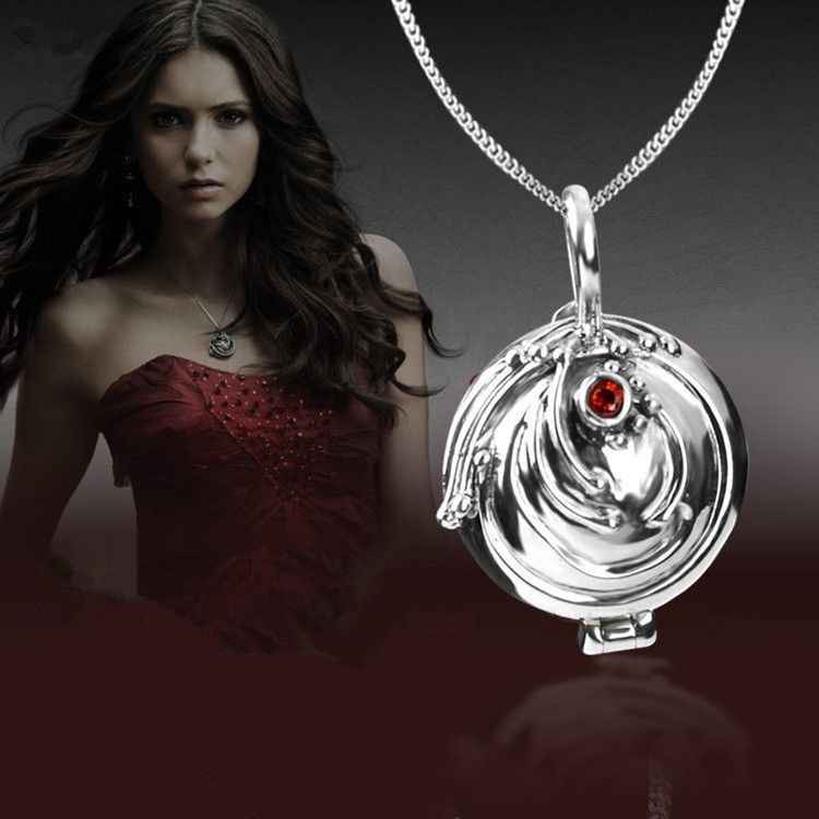 925 Sterling Silver Box Pendant Studded VAMPIRE DIARIES inspired Elena Vervain Locket Verbena herb Aroma Therapy