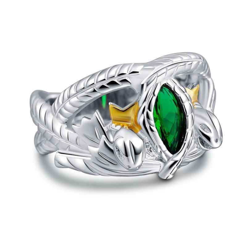 925 Sterling Silver Aragorns Ring of Barahir Silver from The Lord of The Rings, Two Snake Crown Ring, Aragorn King Of Gondor