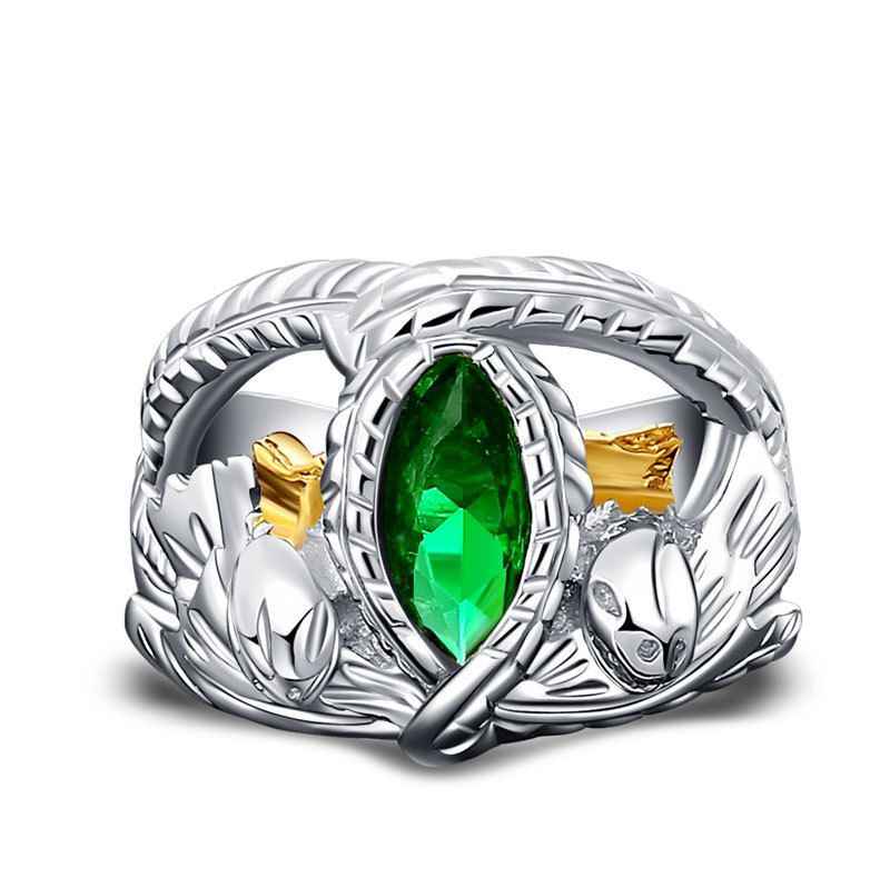 925 Sterling Silver Aragorns Ring of Barahir Silver from The Lord of The Rings, Two Snake Crown Ring, Aragorn King Of Gondor