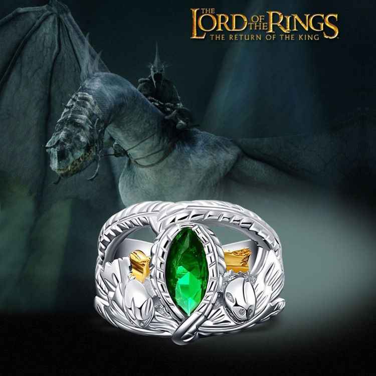 925 Sterling Silver Aragorns Ring of Barahir Silver from The Lord of The Rings, Two Snake Crown Ring, Aragorn King Of Gondor