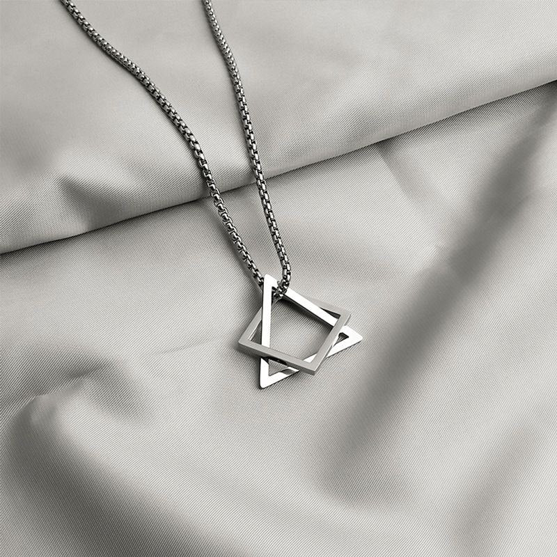 Squid Game Symbols Necklace – Geometric Jewelry Inspired by the Korean Series – Triangle, Square Pendant – Christmas Gift for Gamers