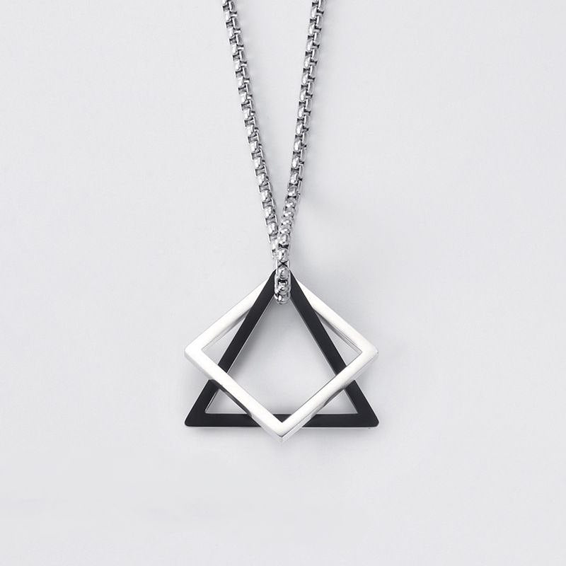 Squid Game Symbols Necklace – Geometric Jewelry Inspired by the Korean Series – Triangle, Square Pendant – Christmas Gift for Gamers