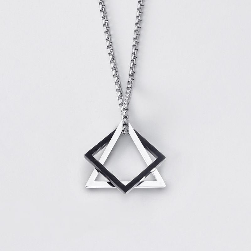 Squid Game Symbols Necklace – Geometric Jewelry Inspired by the Korean Series – Triangle, Square Pendant – Christmas Gift for Gamers