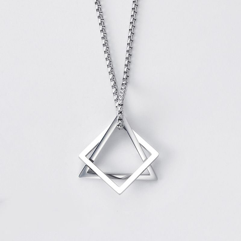 Squid Game Symbols Necklace – Geometric Jewelry Inspired by the Korean Series – Triangle, Square Pendant – Christmas Gift for Gamers