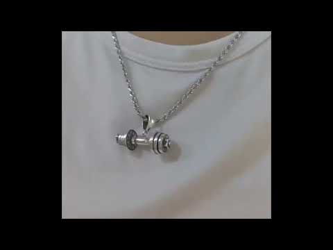 Barbell Pendant Necklace