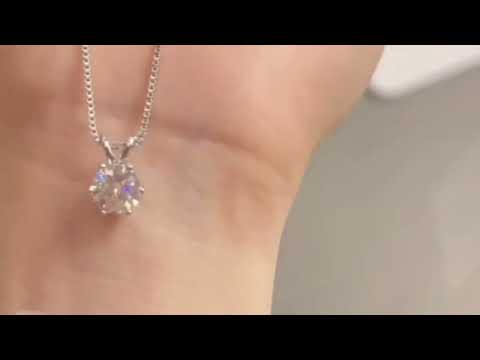 Classic Three Prong Minimalist Moissanite Necklace